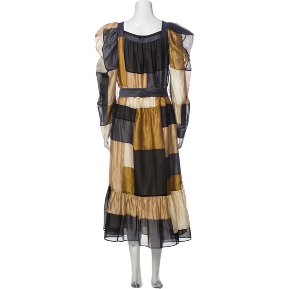 NWT Ulla Johnson Ismene Patchwork Cotton Silk dress - Picture 11 of 12